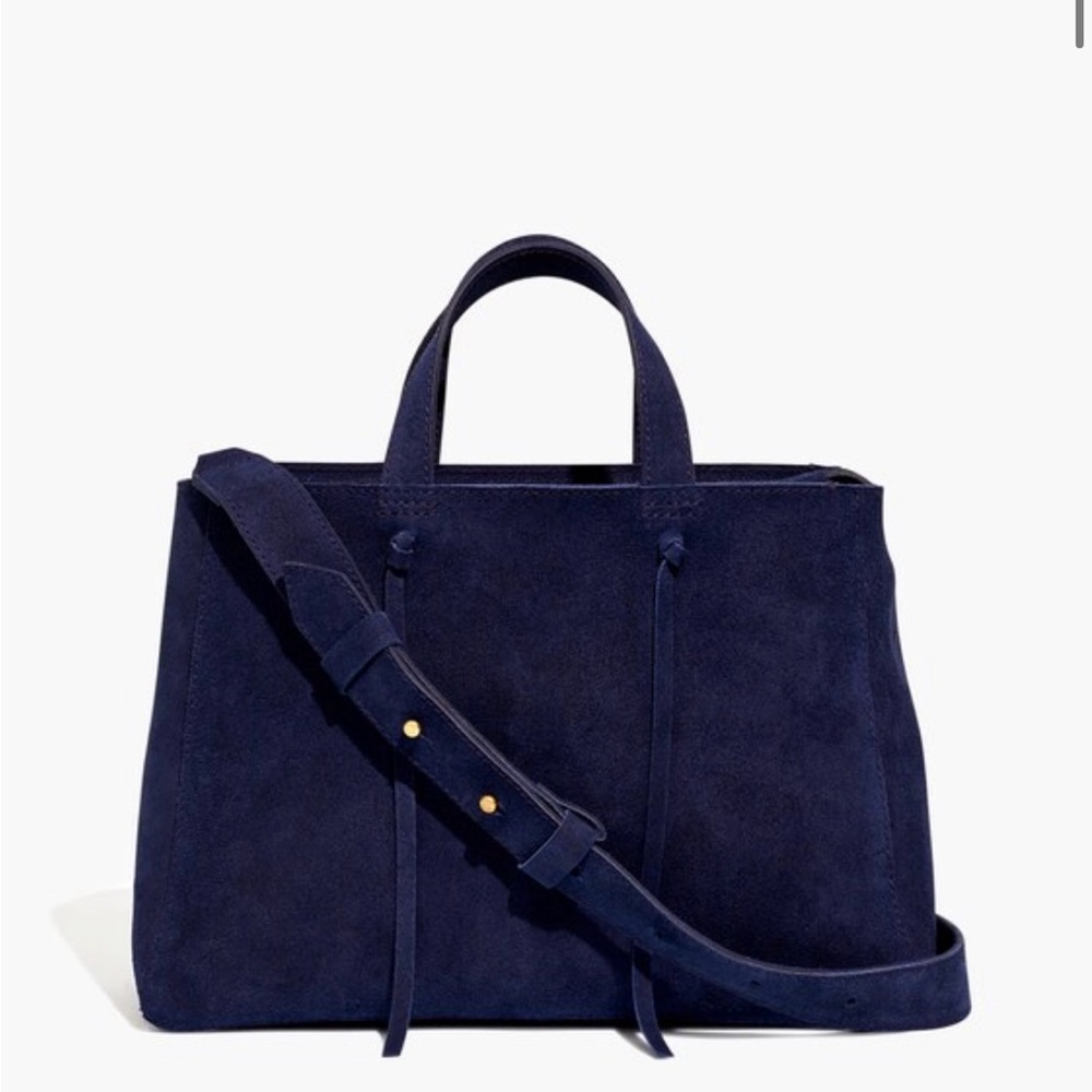 Madewell The Elsewhere Tie Crossbody in Night Vision (deep navy) - Suede, NWT